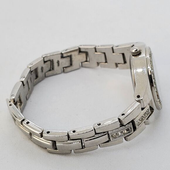 Folio Women's Watch 26MM Pink Dial Gray Bracelet Crystal Bezel 5.75" New Battery - Picture 9 of 14